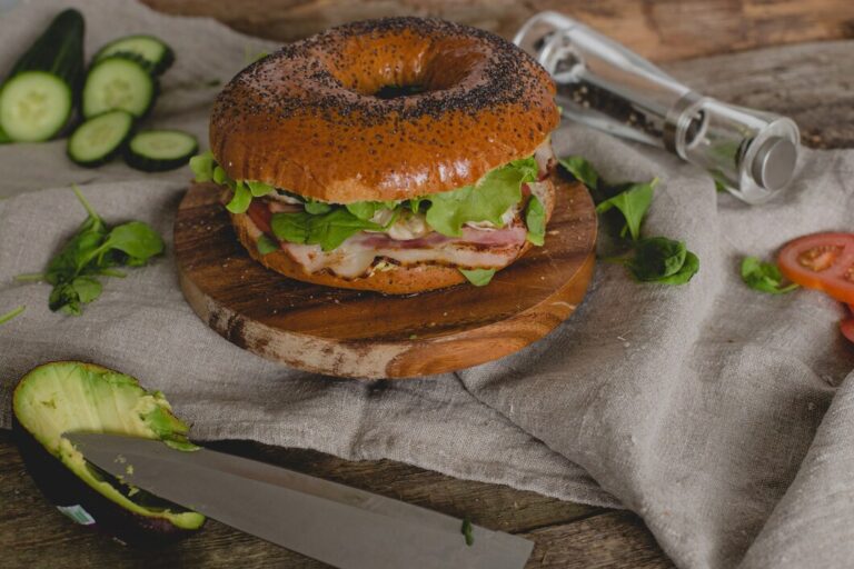 healthy breakfast with bagels